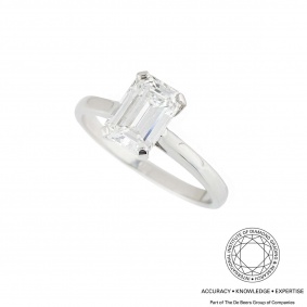 Emerald Cut Diamond Ring in Platinum 2.20ct G/VS2